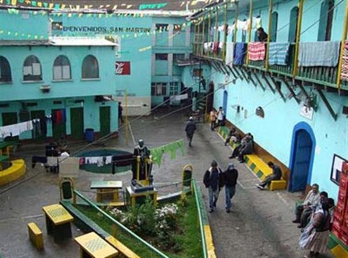 Bolivia jail The courtyard of San Pedro