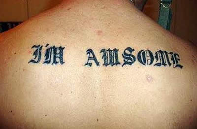 I'm awesome tattoo Backpacker Tattoo
