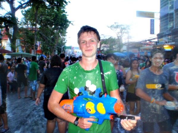 Songkran water fight Khao San Road Songkran